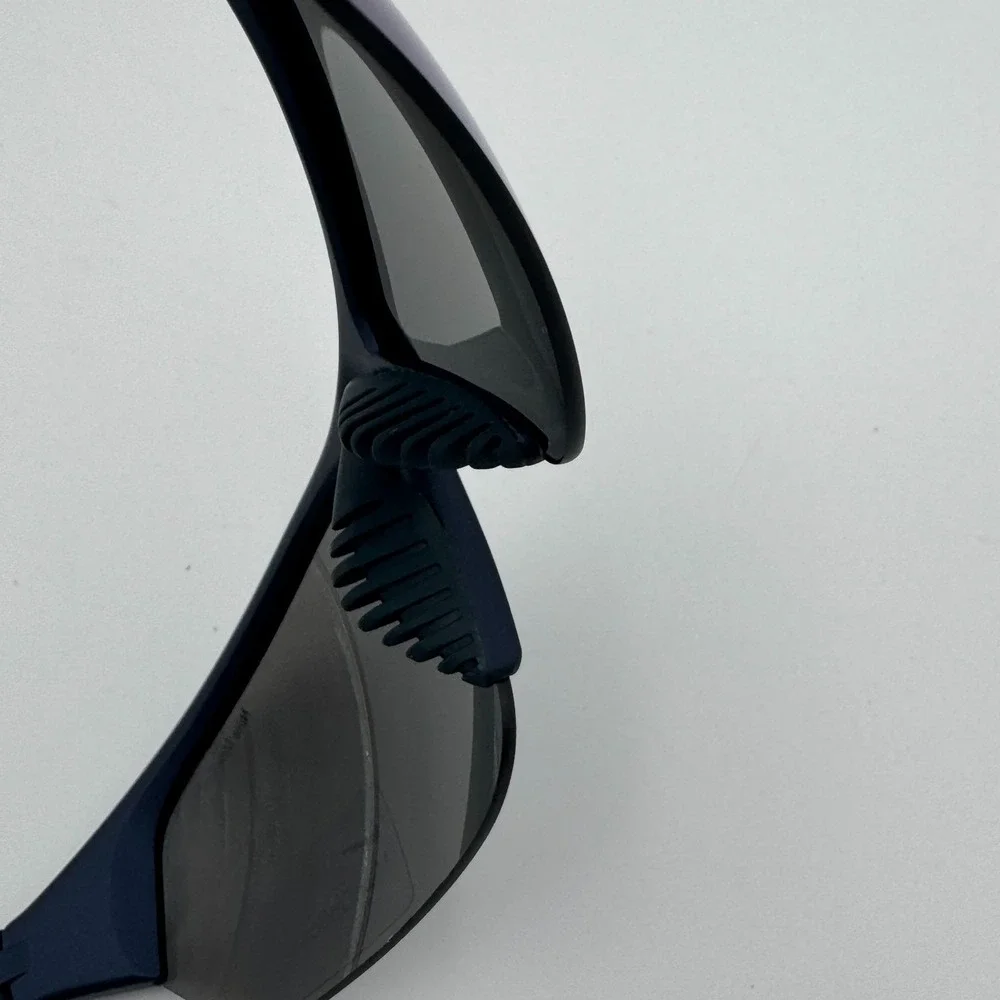 Nike Skylon Ace 69mm Semi-Rimless Sunglasses Matte Obsidian Blue Lens NWT